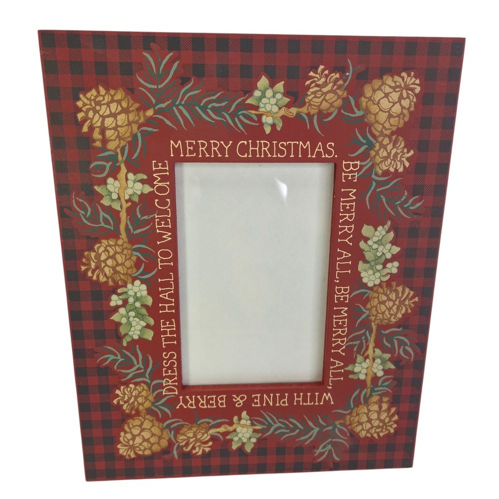 Danielson Designs Picture Frame Christmas Decor Red Pine and Berry Table Wall
